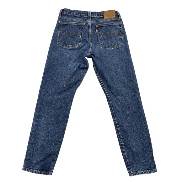 Levis Premium Wedgie Jeans Womens 28 Button Fly Mid Rise Denim Dark Wash - Picture 2 of 11